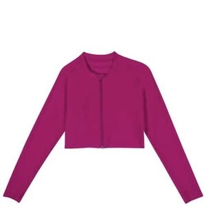 Kids Cropped Long-Sleeve Rashguard - Magenta